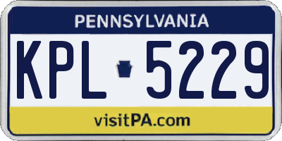 PA license plate KPL5229