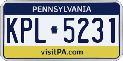 PA license plate KPL5231