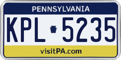 PA license plate KPL5235