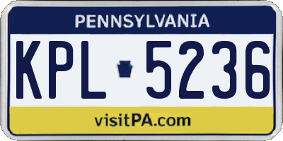 PA license plate KPL5236