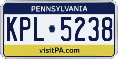 PA license plate KPL5238