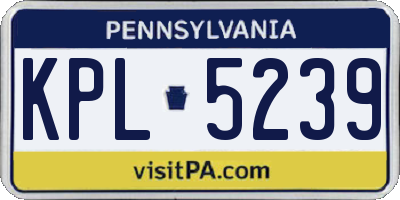 PA license plate KPL5239