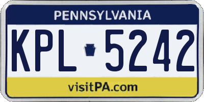 PA license plate KPL5242