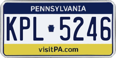 PA license plate KPL5246