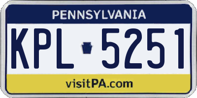 PA license plate KPL5251
