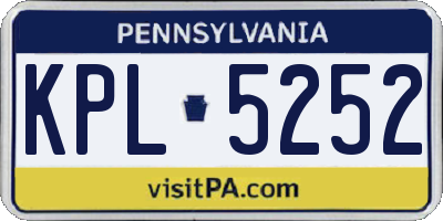 PA license plate KPL5252