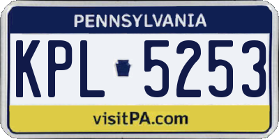 PA license plate KPL5253