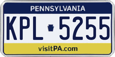 PA license plate KPL5255