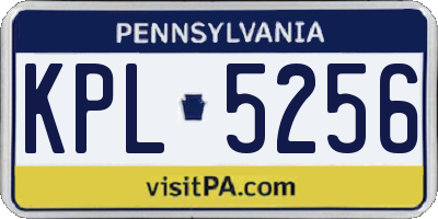 PA license plate KPL5256