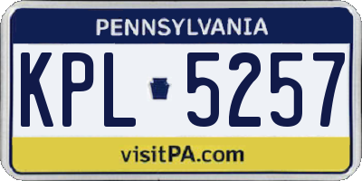PA license plate KPL5257