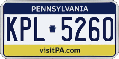 PA license plate KPL5260