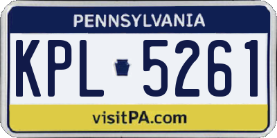 PA license plate KPL5261