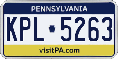 PA license plate KPL5263