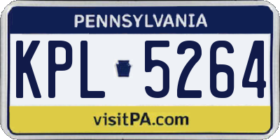 PA license plate KPL5264