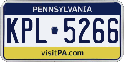 PA license plate KPL5266