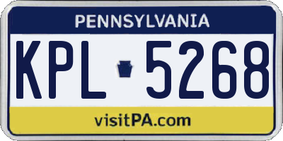 PA license plate KPL5268