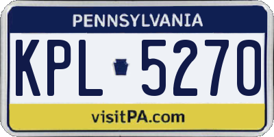 PA license plate KPL5270