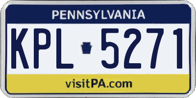 PA license plate KPL5271