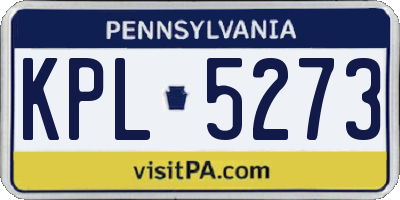 PA license plate KPL5273