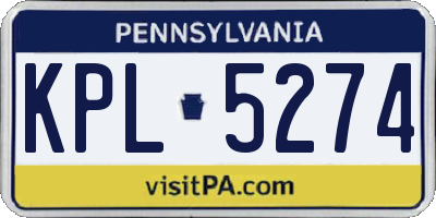 PA license plate KPL5274