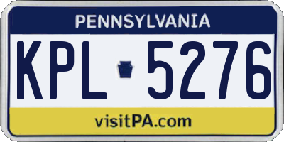 PA license plate KPL5276