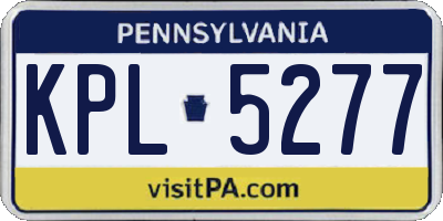 PA license plate KPL5277