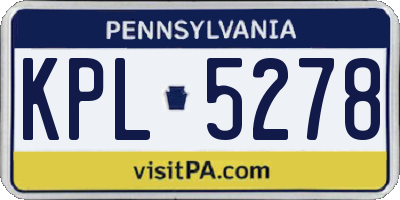 PA license plate KPL5278