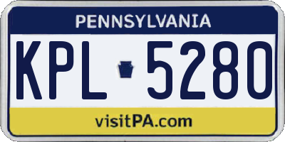 PA license plate KPL5280