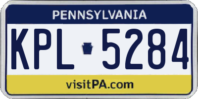 PA license plate KPL5284
