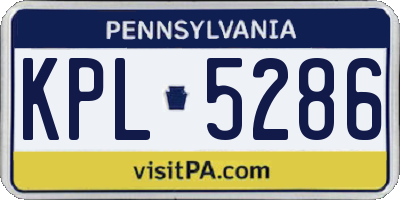 PA license plate KPL5286