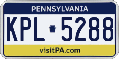 PA license plate KPL5288