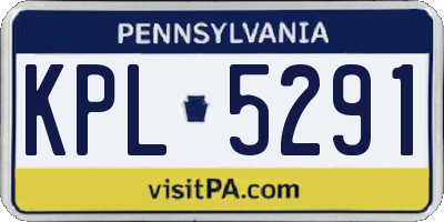 PA license plate KPL5291