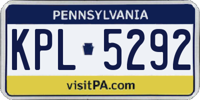 PA license plate KPL5292
