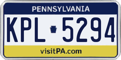 PA license plate KPL5294