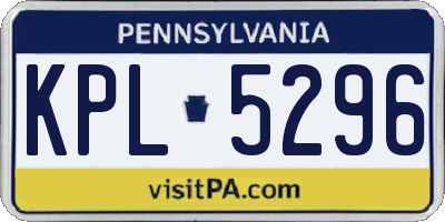 PA license plate KPL5296