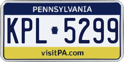 PA license plate KPL5299