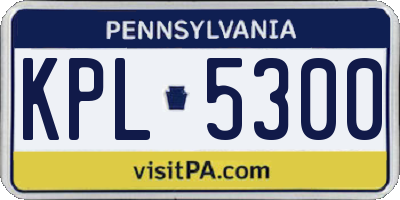 PA license plate KPL5300