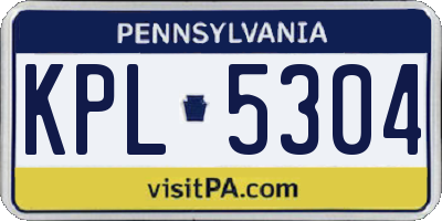 PA license plate KPL5304