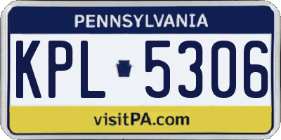 PA license plate KPL5306