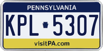 PA license plate KPL5307