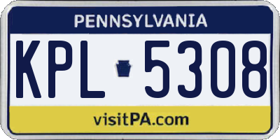 PA license plate KPL5308