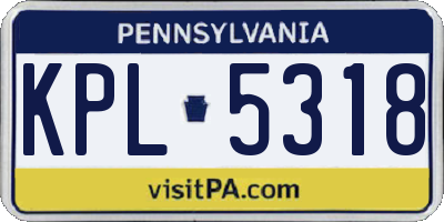 PA license plate KPL5318