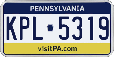 PA license plate KPL5319