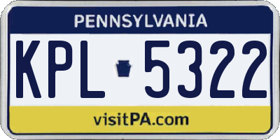 PA license plate KPL5322