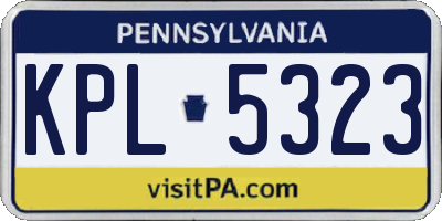 PA license plate KPL5323