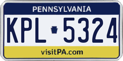 PA license plate KPL5324