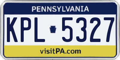 PA license plate KPL5327