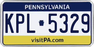 PA license plate KPL5329