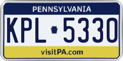 PA license plate KPL5330