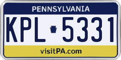 PA license plate KPL5331